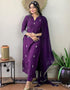 fashionable purple rayon slub trendy designer heavy viscose readymade suit collection with purple rayon slub rt8846-184454 Close-up View